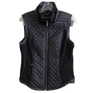 White House Black Market Quilted Vest Black Small
